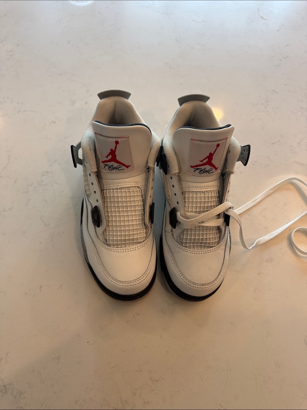 Jordan Kids White and Red Retro Basketball Sneakers